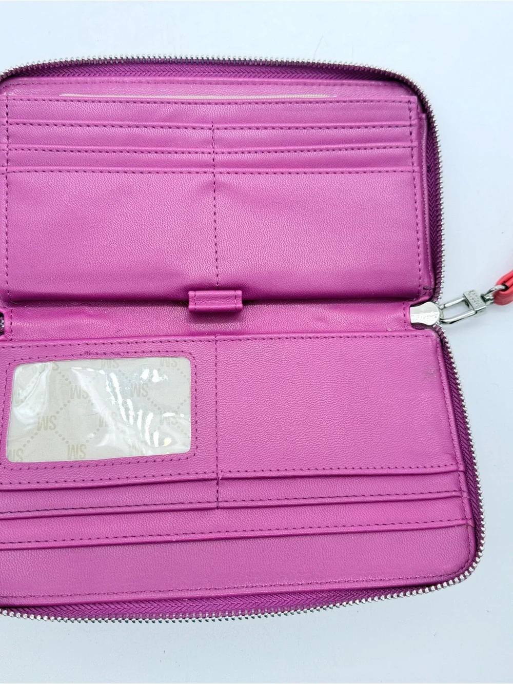 Steve Madden Pink and Coral Zip-Around Wristlet Wallet